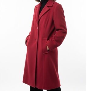 Vintage Betty Rose Union-Made 100% Wool Coat | Crimson Red | Full Length